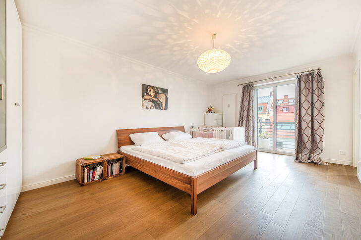 Schlafzimmer mit Bad en suite