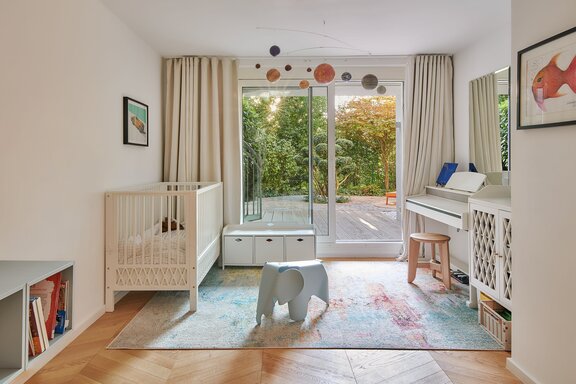 Children's room with a play deck