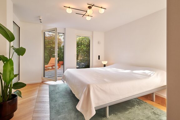 Master bedroom facing the garden