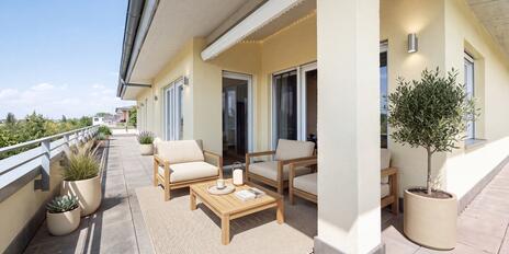 3-Zimmer-Penthouse mit Dachterrasse und stufenfreiem Zugang in naturnaher Lage