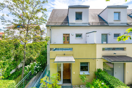 Bright row corner house