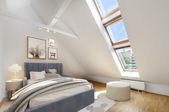 Dachstudio (virtuell möbliert)