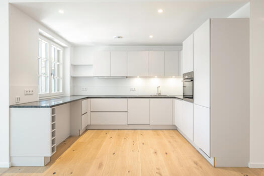 Kitchen with storage space