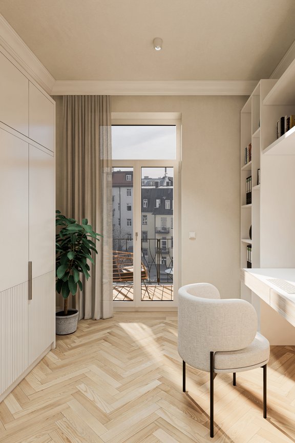 Büro mit Balkon (visualisiert)