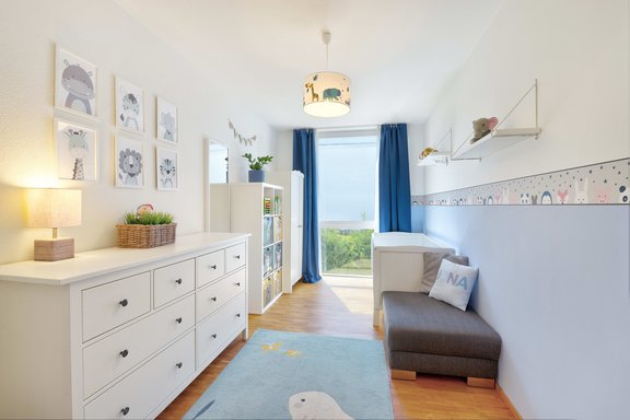 Die beiden hübschen Kinderzimmer begeistern durch Lichtfülle und ein freundliches Ambiente