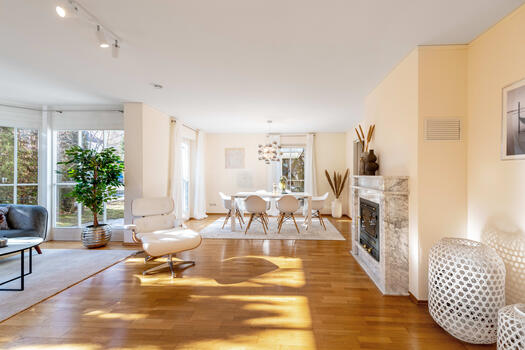 Fireplace with marble surround