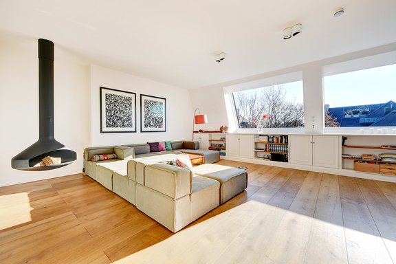 Living area fireplace