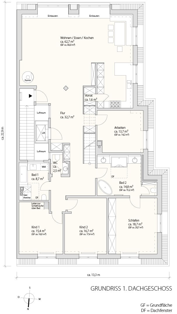 Grundriss 1 Dachgeschoss