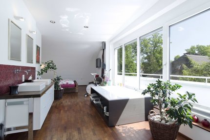 Sleeping area in the attic