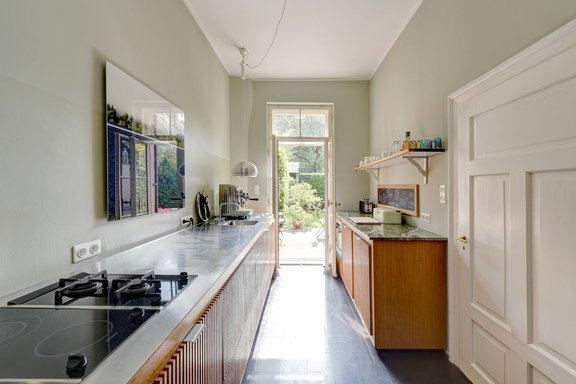 Kitchen with custom made fixtures