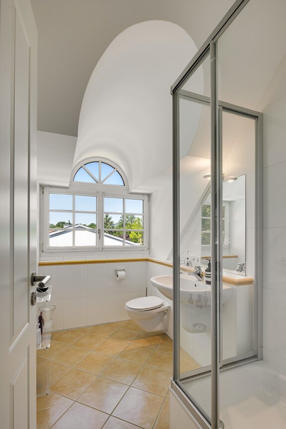 Shower room in the attic