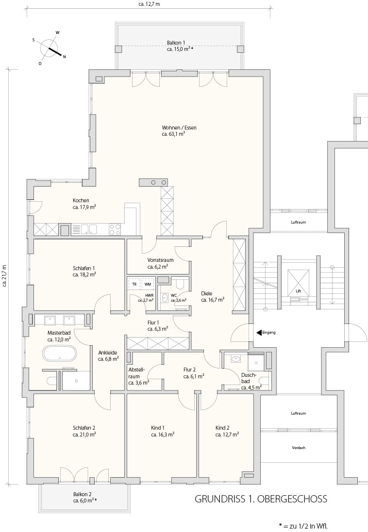 Grundriss 1 OG