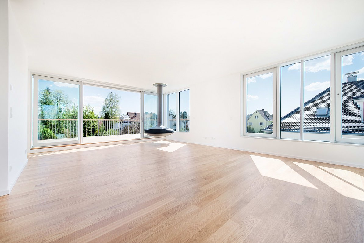 Living area with fireplace