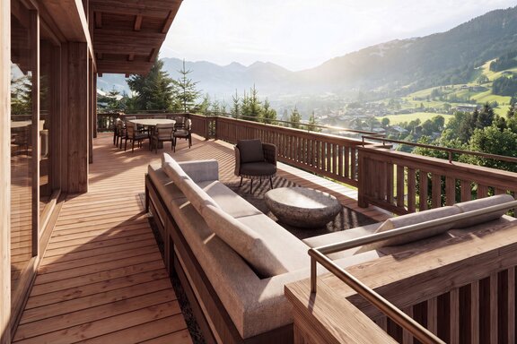 Panoramaterrasse mit unverbaubarem Alpenblick (Visualisierung)