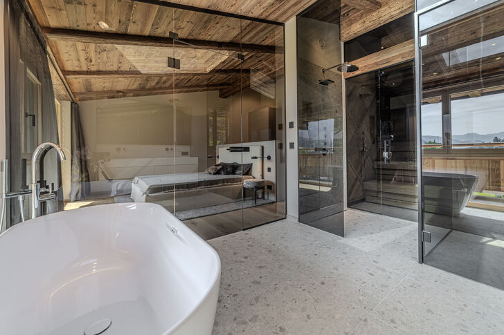 En Suite Bad mit Sauna