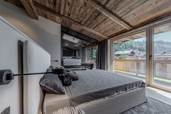 Bedroom with mountain view