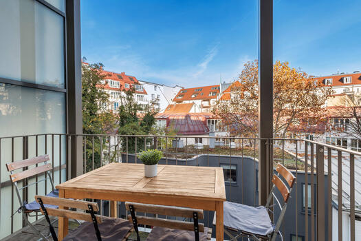 Balcony to the quiet inner courtyard