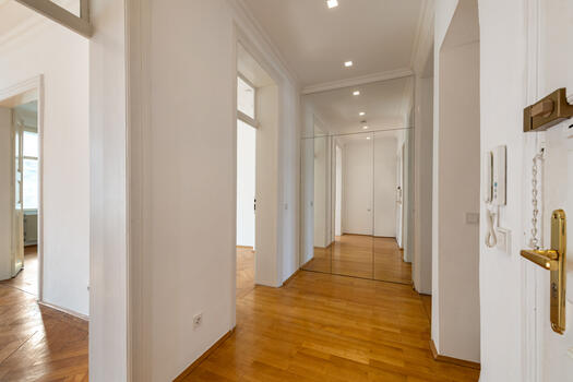 Central hallway with a coat rack