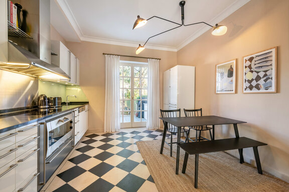 Kitchen-living room with dining area