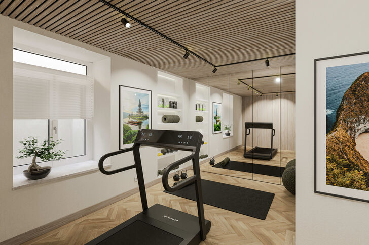 Eigener Fitness/Hobbyraum im Souterrain (Visualisierung)
