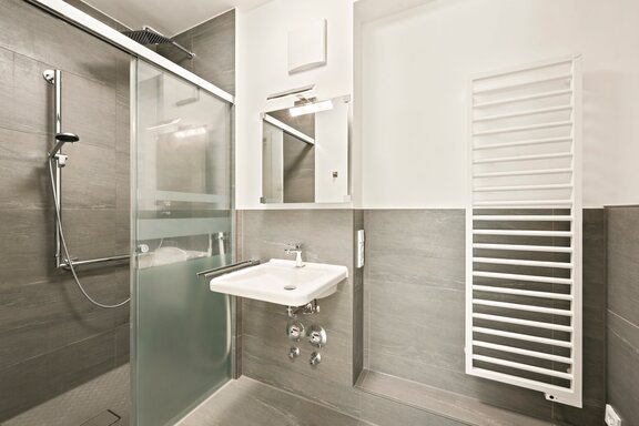 Wheelchair-accessible shower room