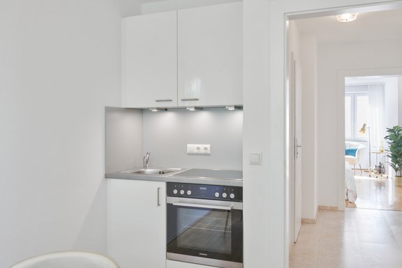 Durchdachte Räumlichkeiten bieten Wohnen, Essen, Kochen und Schlafen in Toplage