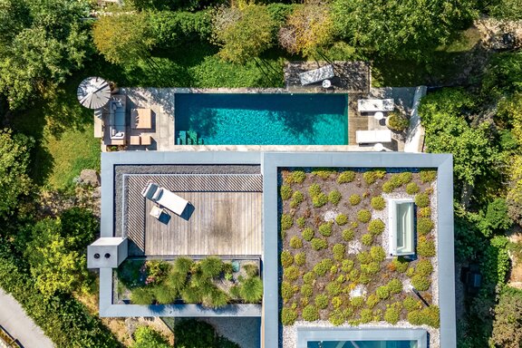 High-Tech Villa from the Air