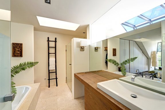 Master bathroom in the attic