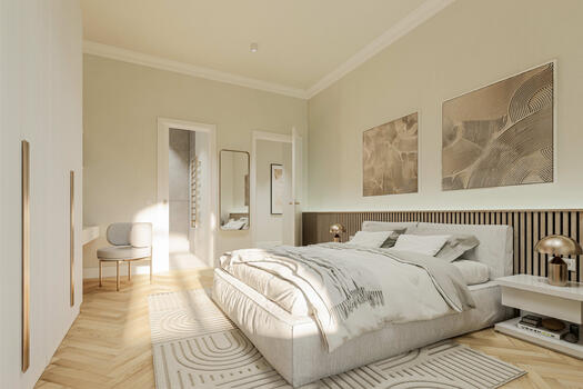 Spacious third bedroom (visualized)
