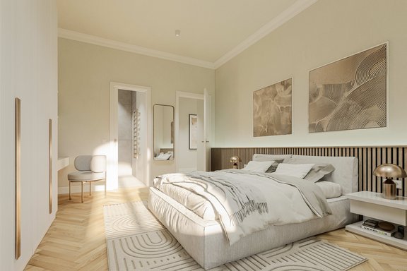 Großzügiges drittes Schlafzimmer (visualisiert)