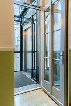 Elevator to the mezzanine
