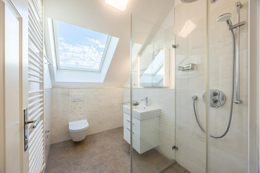 One of three bathrooms