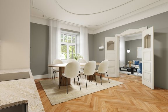 Offen gestalteter Wohn- und Essbereich (Visu)