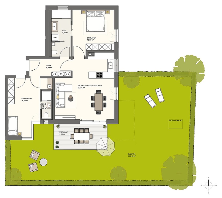 Grundriss EG - Wohnung 2