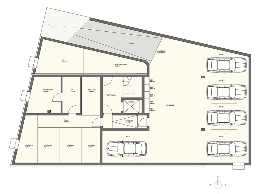 Grundriss Tiefgarage