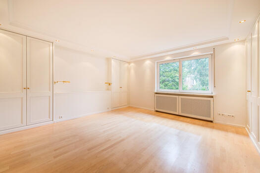Bedroom with practical fitted wardrobes