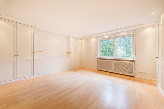 Bedroom with practical fitted wardrobes