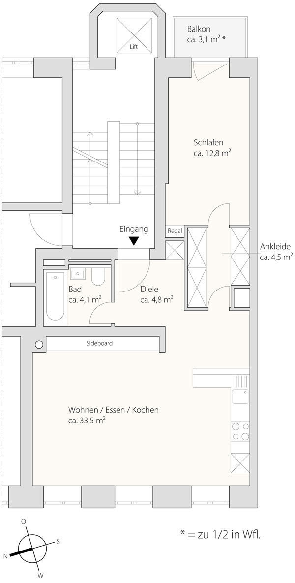 Grundriss 1 Obergeschoss