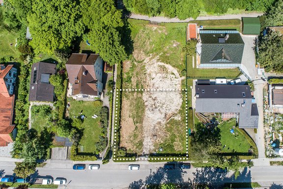 Drohnenbild - Markierung Grundstück
