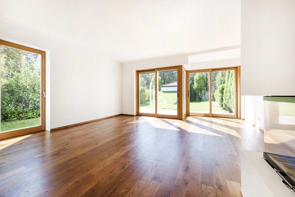 Living area with fireplace