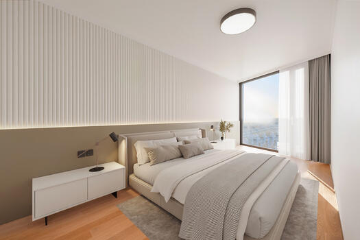Bedroom with fixtures