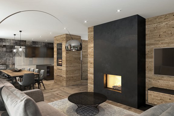 Illustration living- dining area