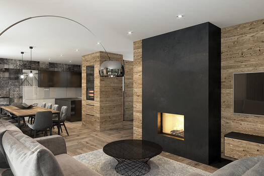 Illustration living- dining area