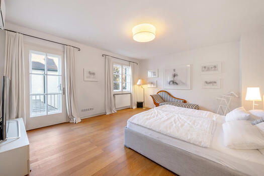 Master bedroom with balcony