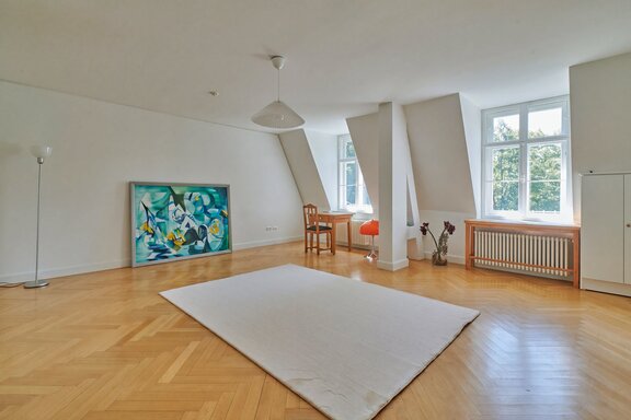 Open-concept living/dining area