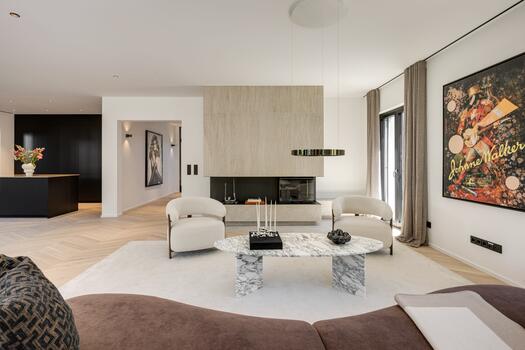 High-End Living with a Fireplace