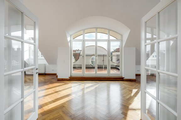 Stately coffered doors