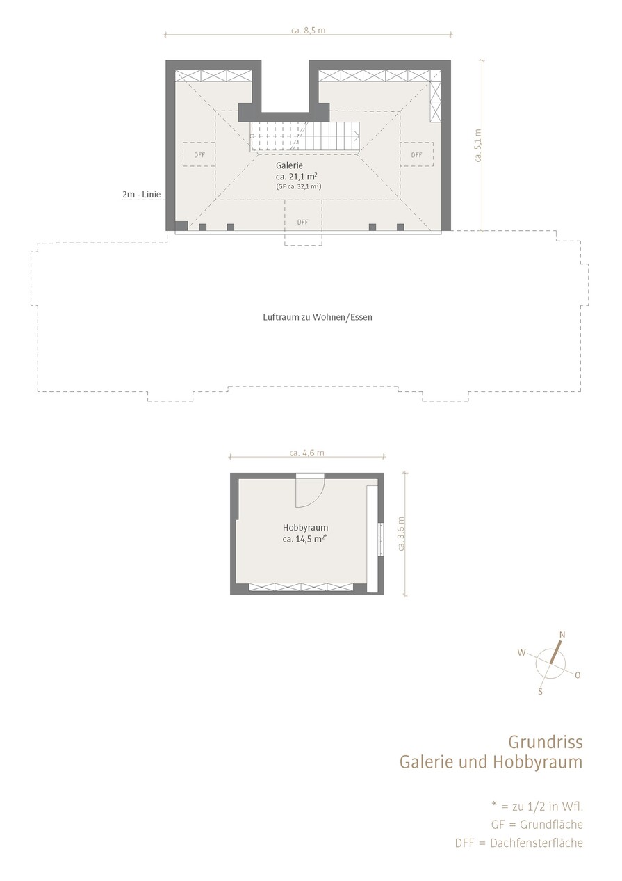 Galerie und Hobbyraum