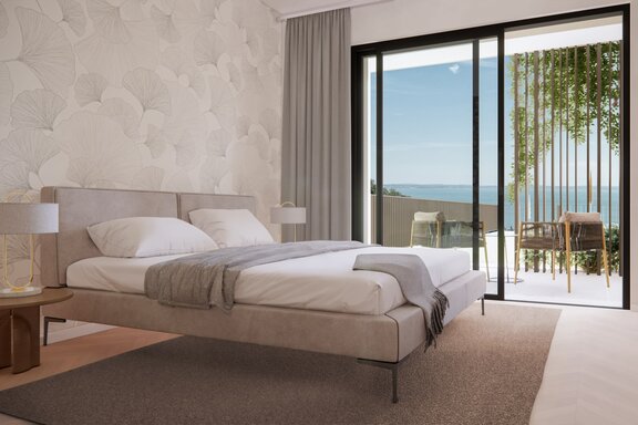 Schlafzimmer mit Terrasse - Visualisierung