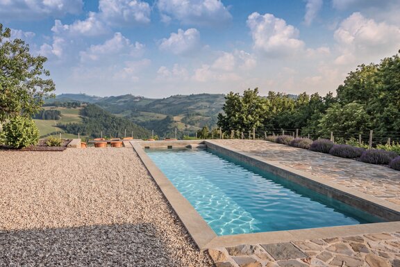 Saltwater pool with a panoramic view